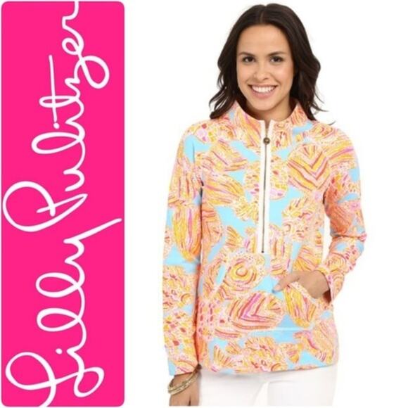 Lilly Pulitzer Popover Top Pullover Tini Bikini 1/2 Zip Skipper Small Beach - Picture 11 of 11